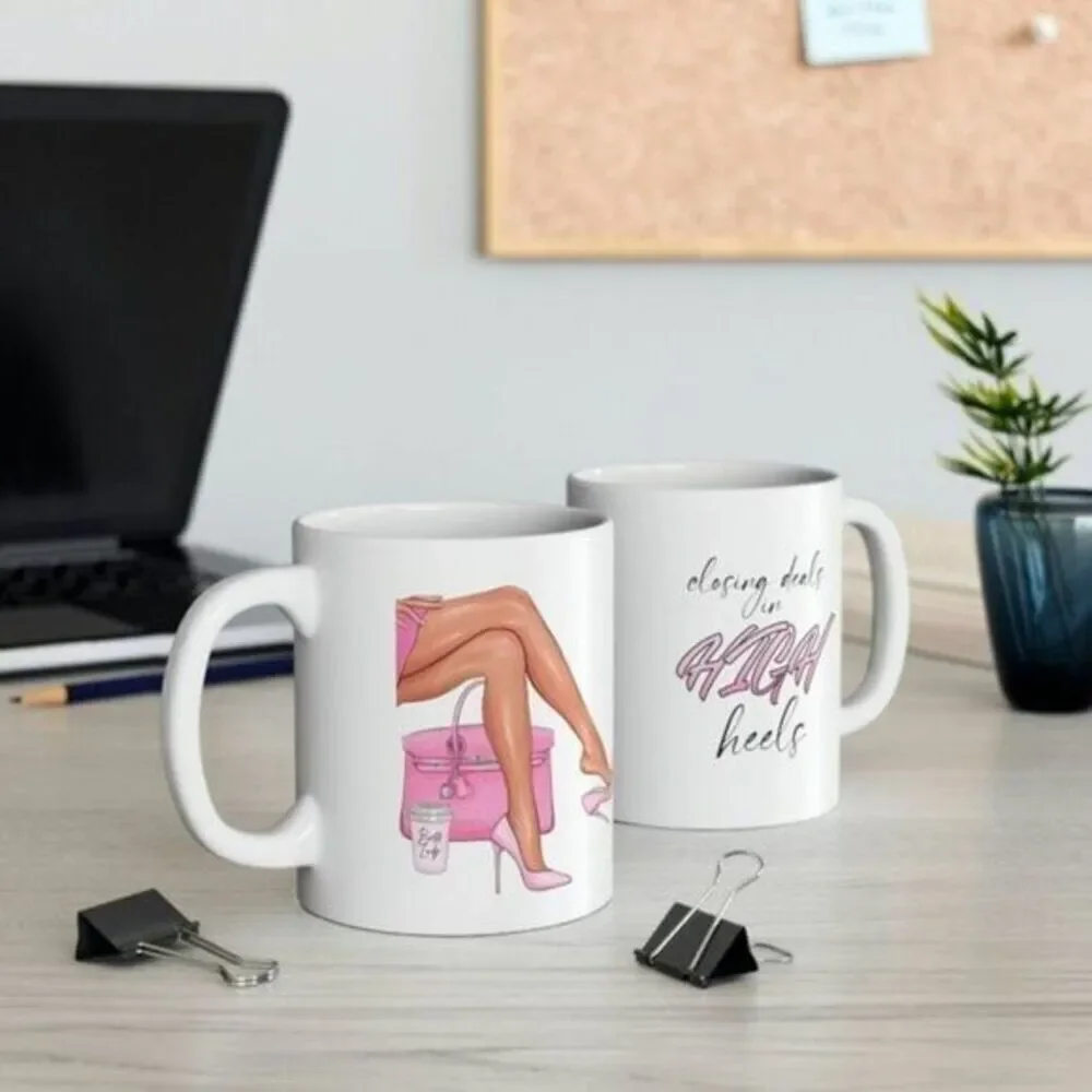 2Sided Boss Lady Mug! Closing Deals in High Heels! Boss Babe - Working Girl Vibe